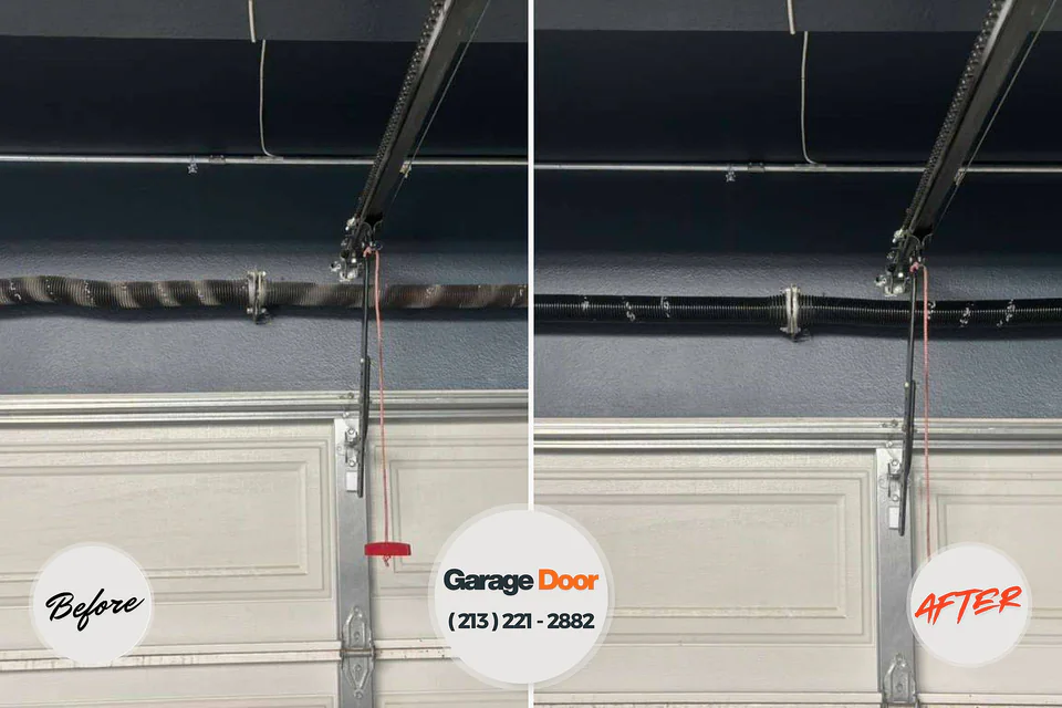 Before and after: garage door repair New Hyde Park, NY